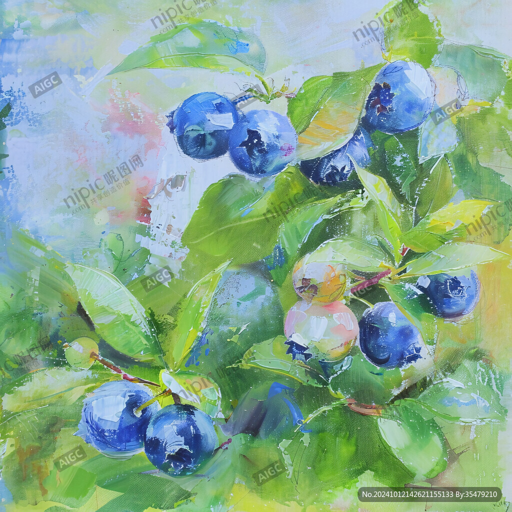 装饰画蓝莓