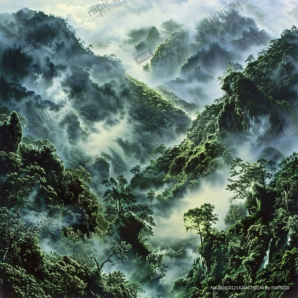 立体画云海