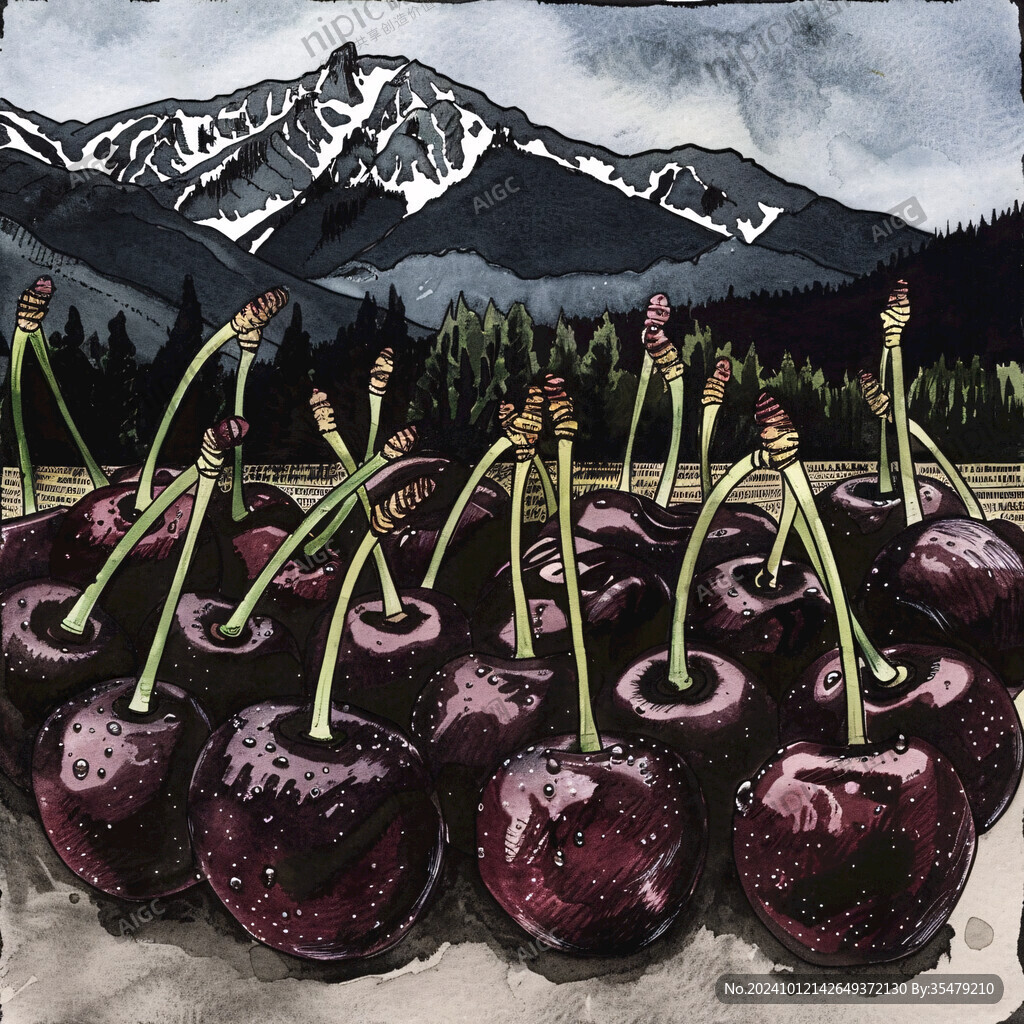 车厘子高清插画