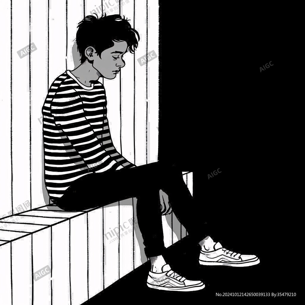男生头像插画