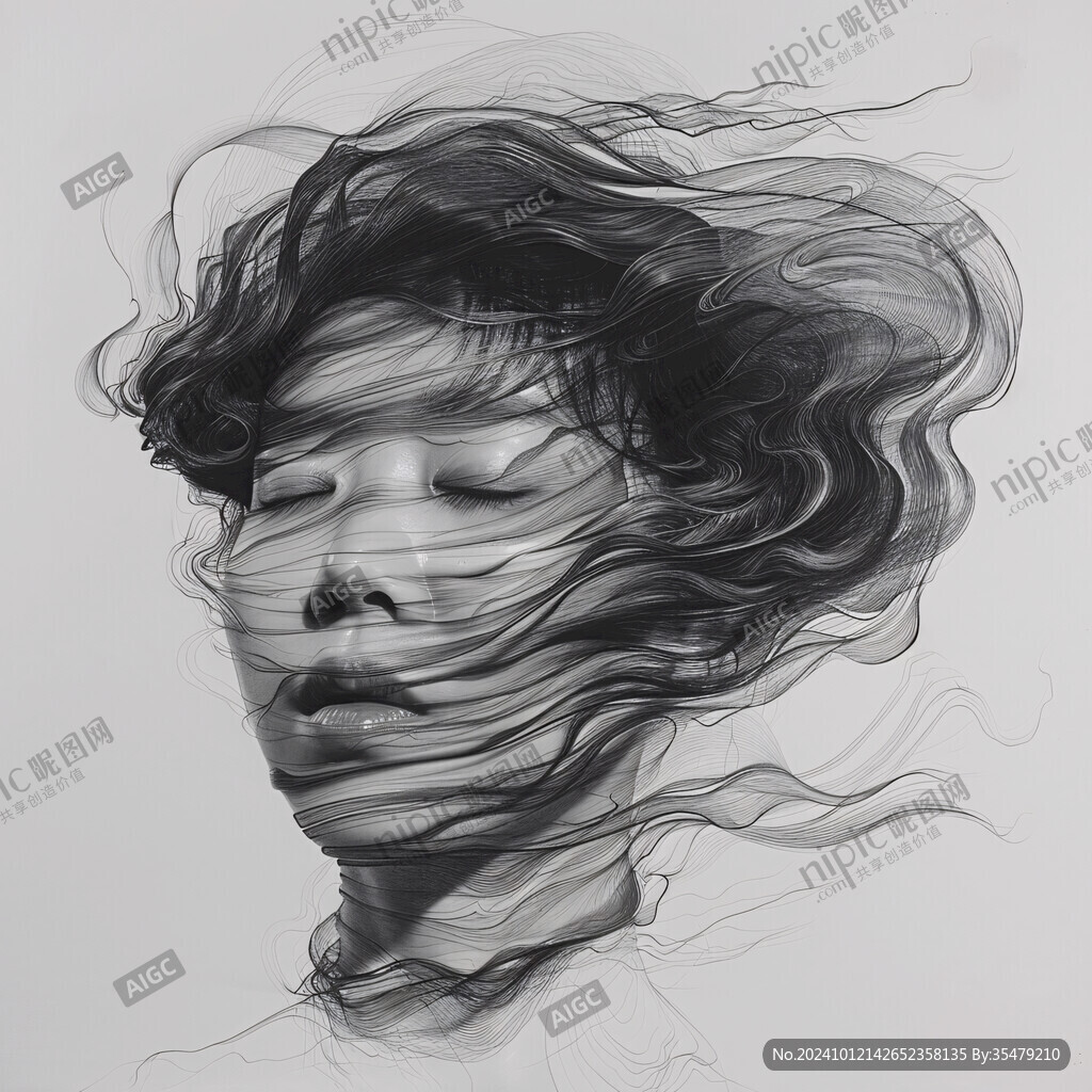 朦胧的女人线条