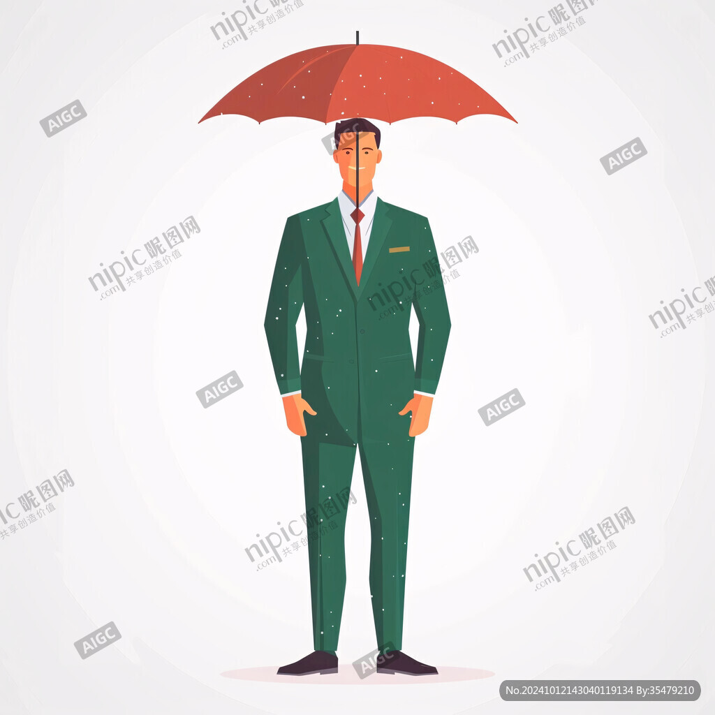 雨中撑伞的人