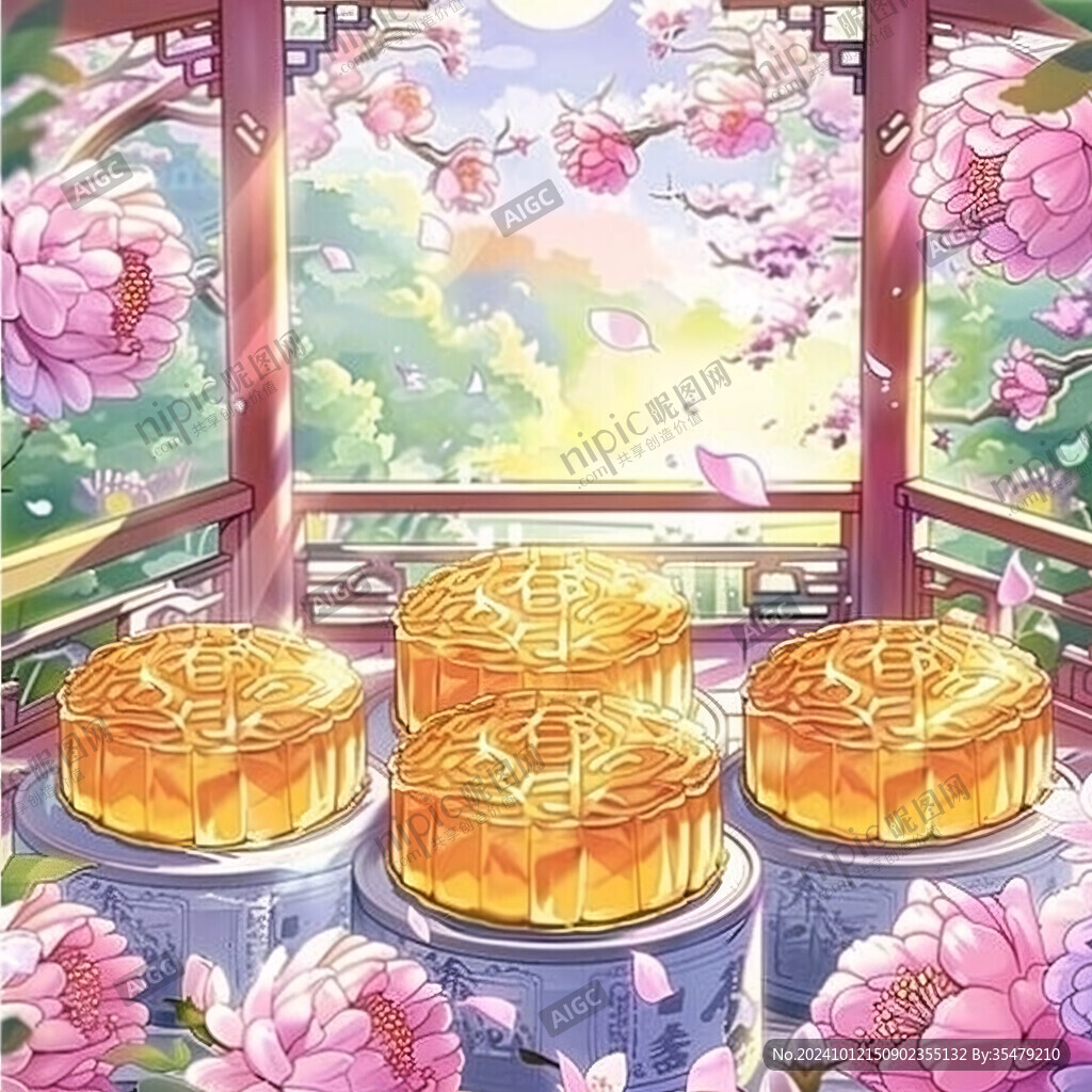 国风月饼插画