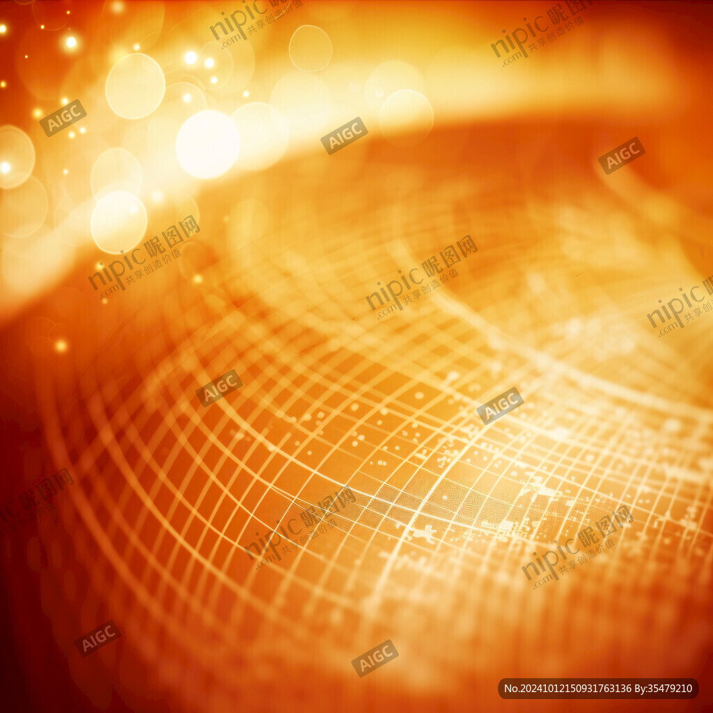 科技感十足的橙色光晕背景图片