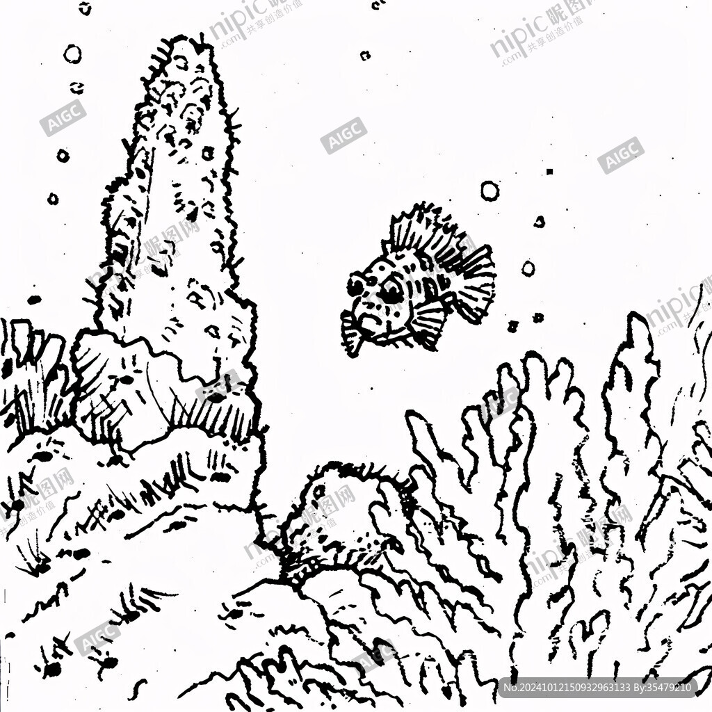 水族线稿