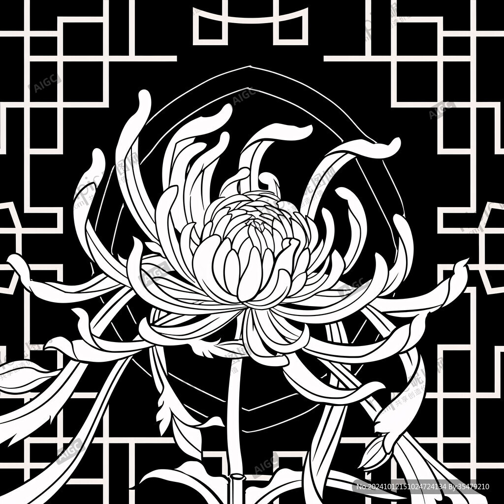 镂空莲花图