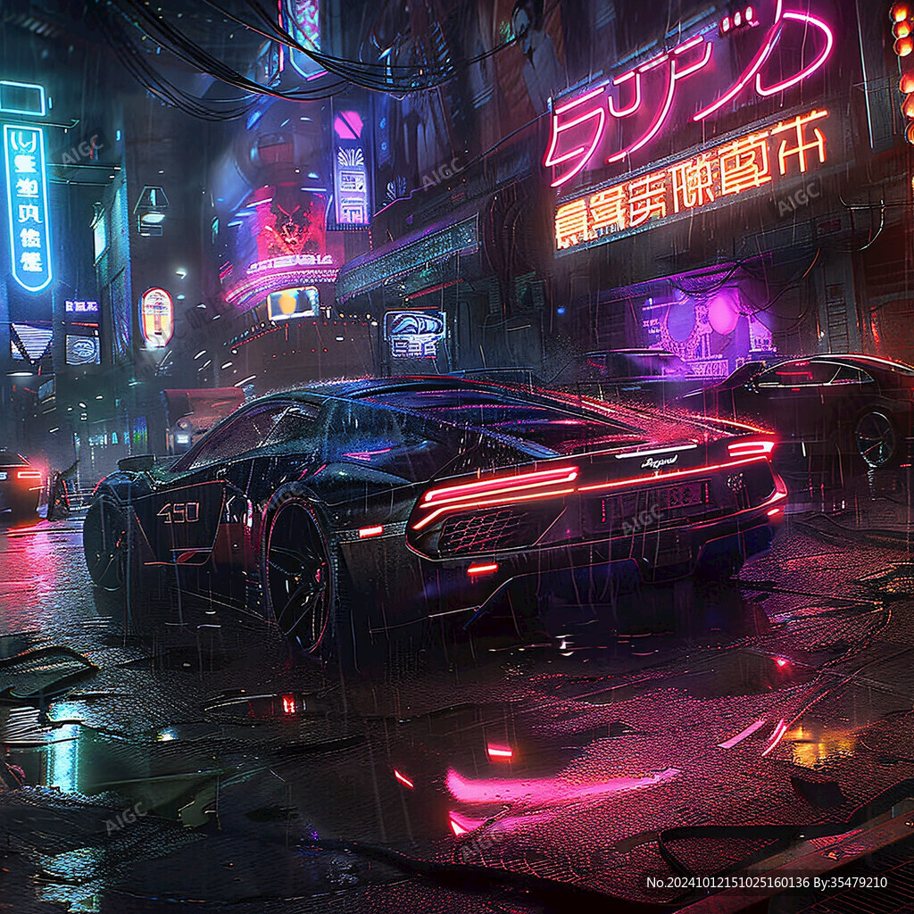 场景赛博插画