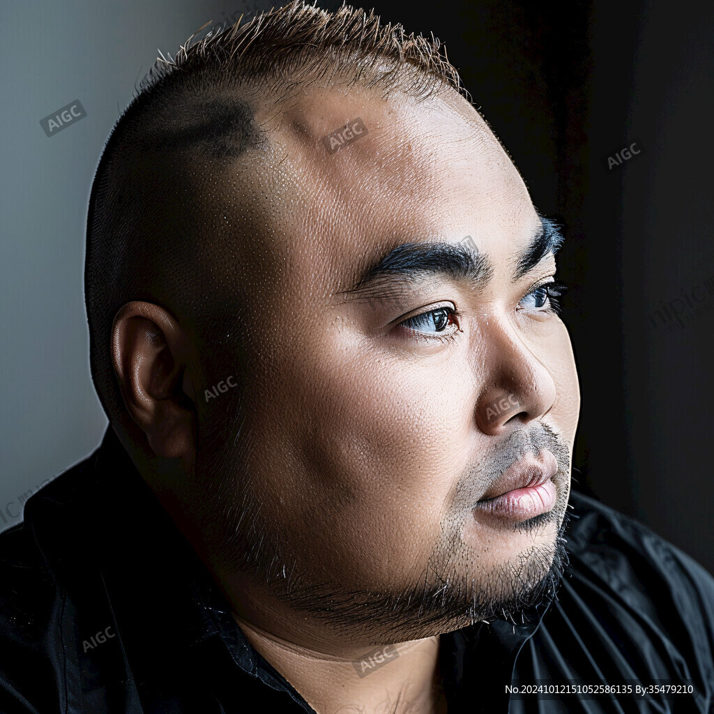 男人侧脸特写
