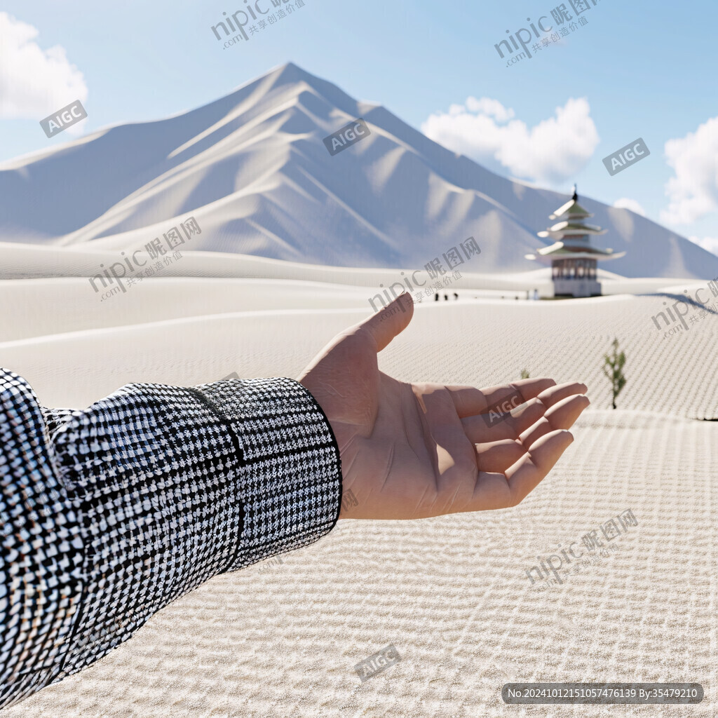 手绘沙漠风光