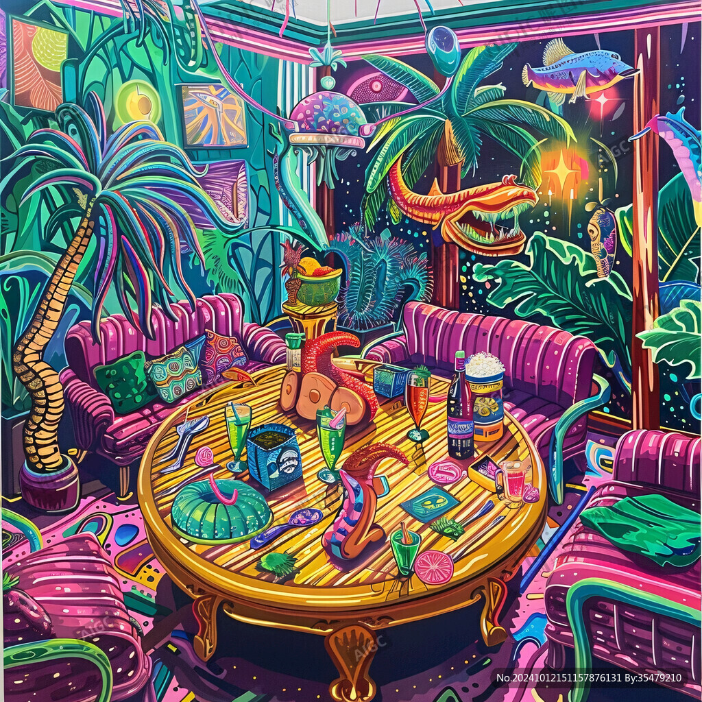 喝酒创意插画