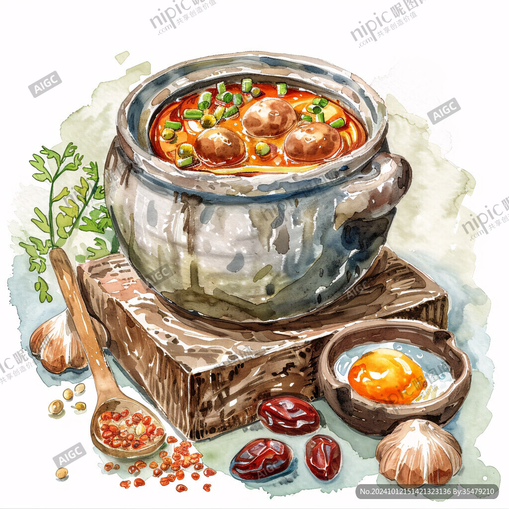 瓦罐煨汤插画