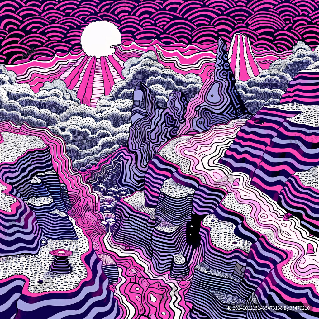 山水艺术图案