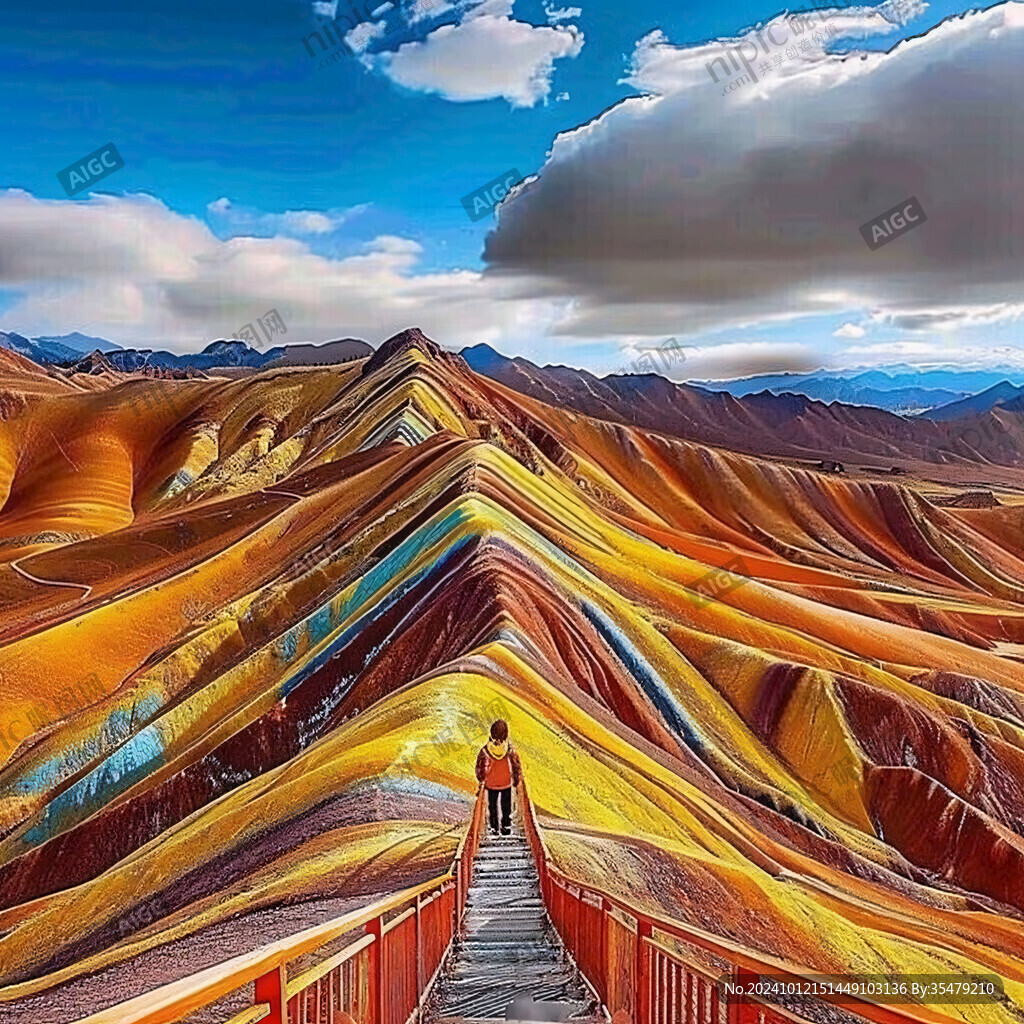 七彩地貌全景图