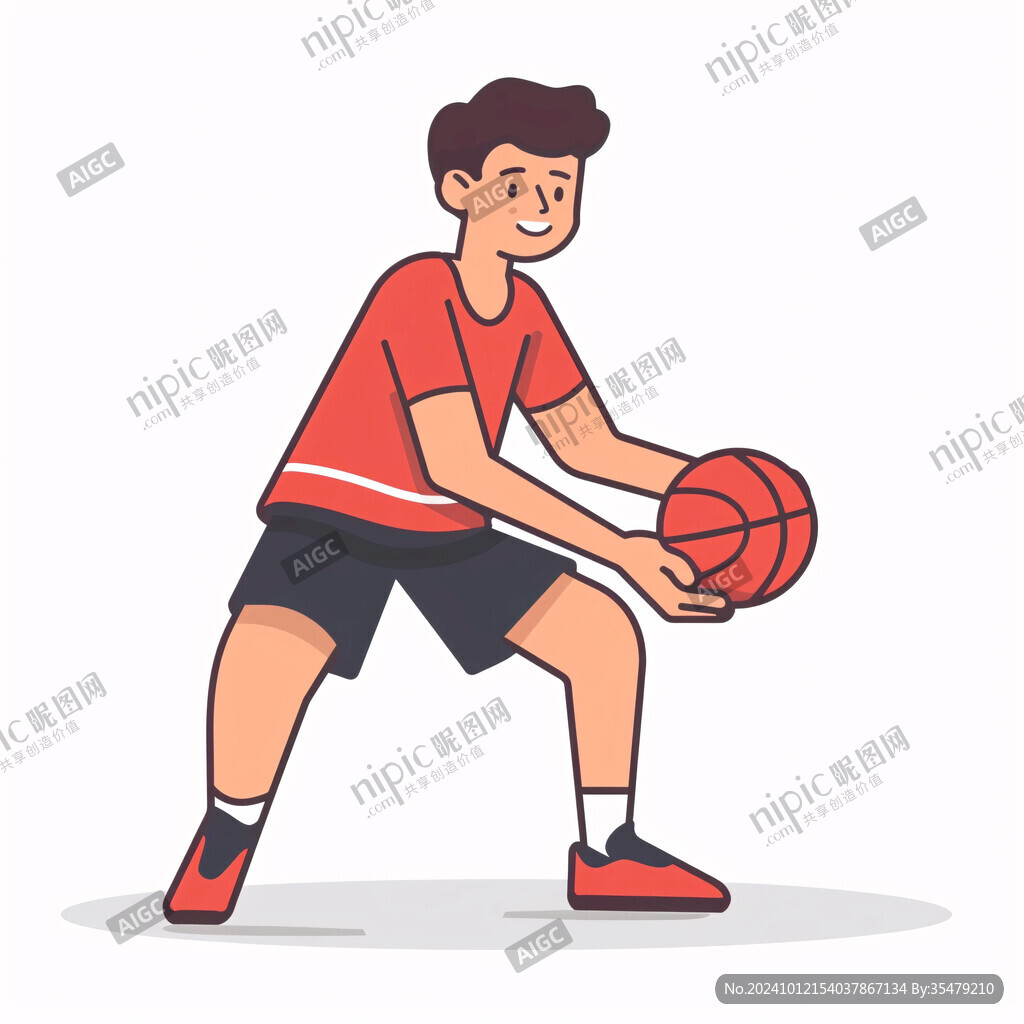 篮球运动员卡通扁平风