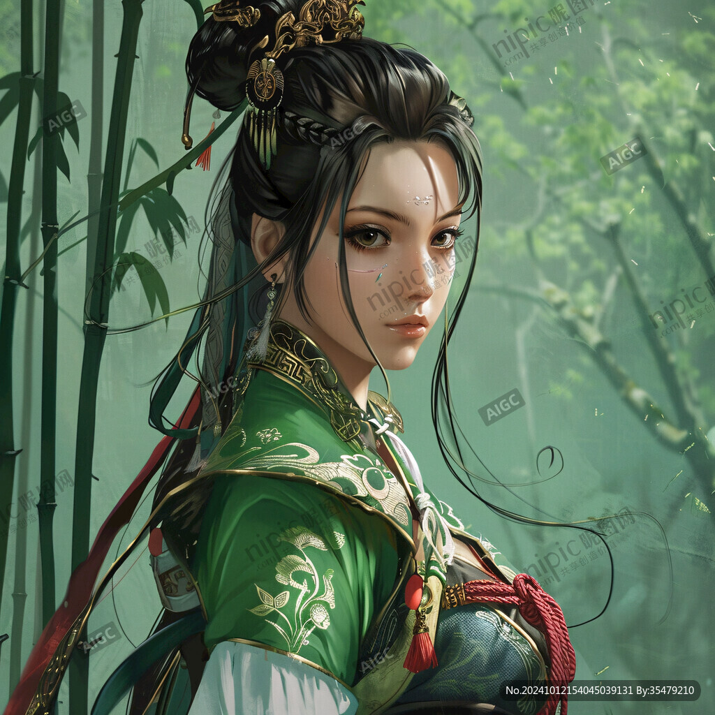 古装绿色女子
