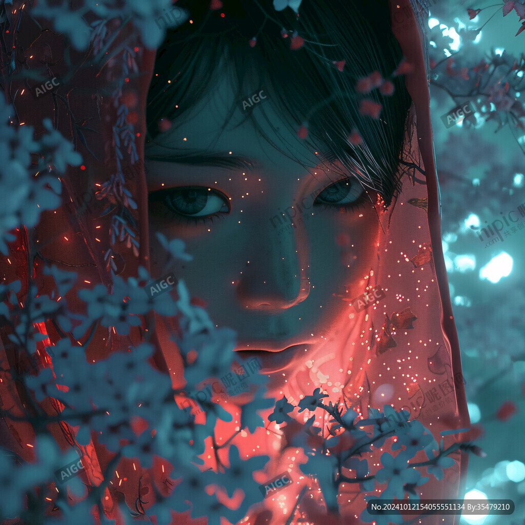 红衣少女设计古风
