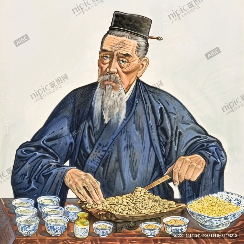 古代老中医插画