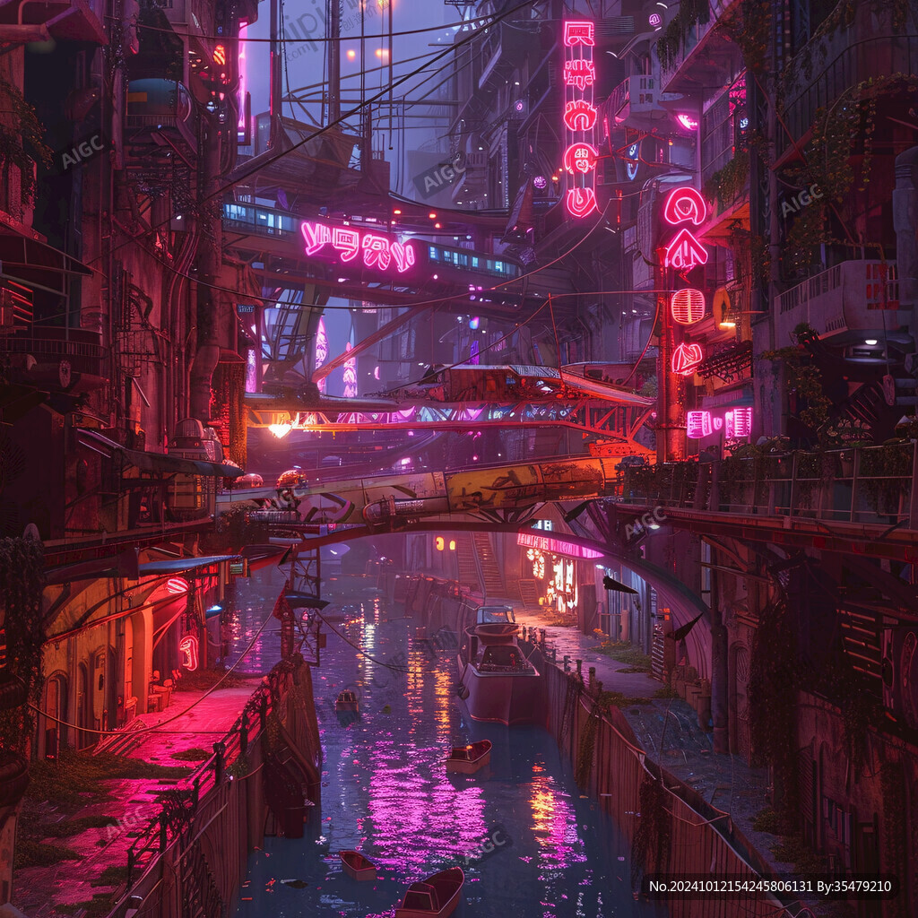 场景赛博插画