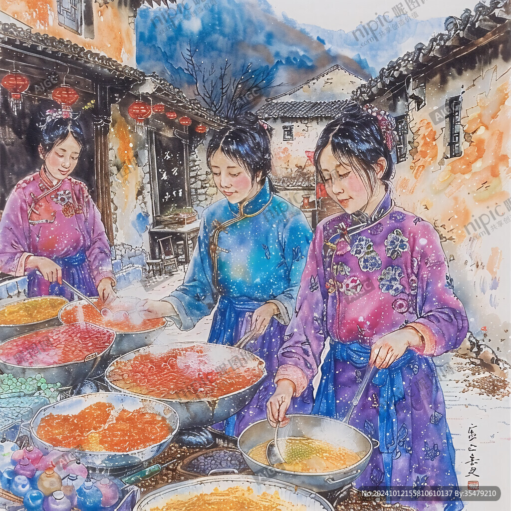 打年糕挂画