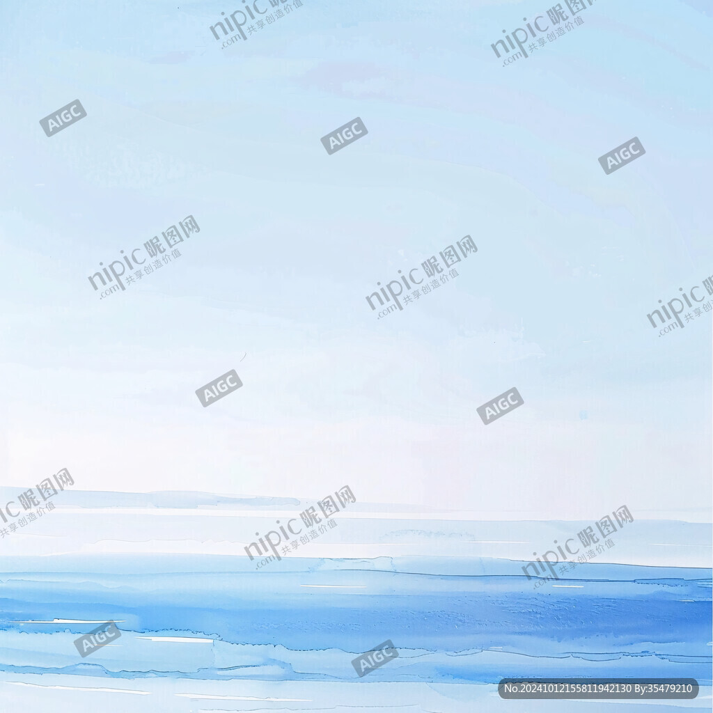 蓝色广西水彩背景