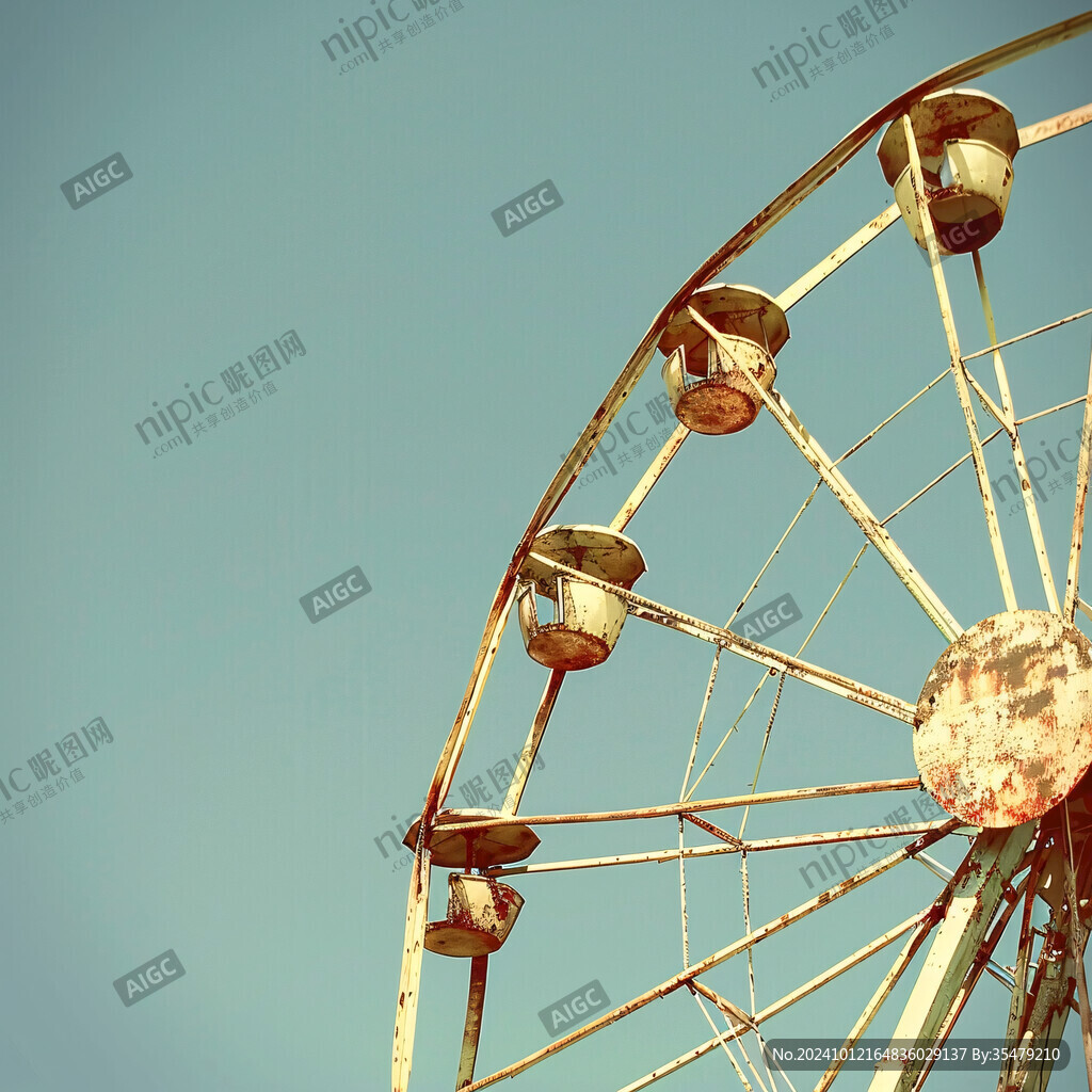 蓝天白云晴空摩天轮