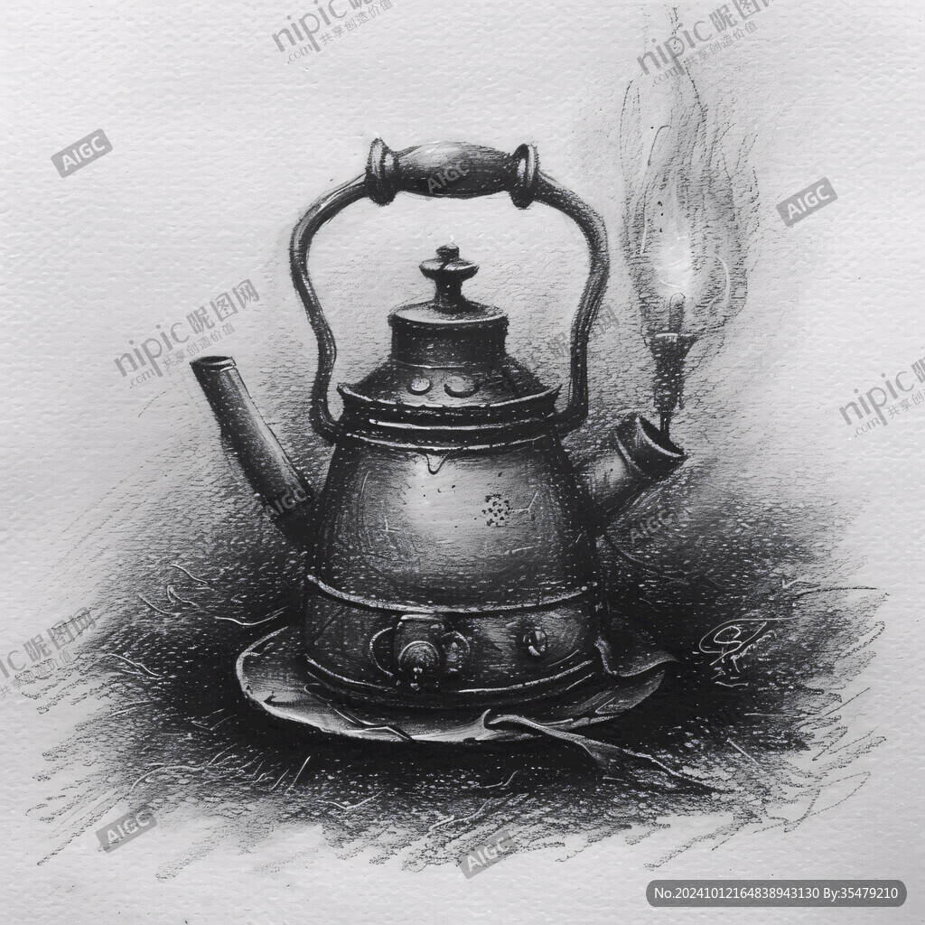银壶装饰画