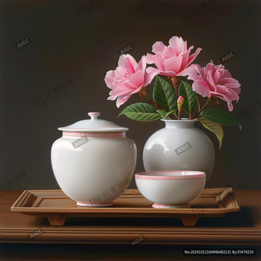 中式杯子插画