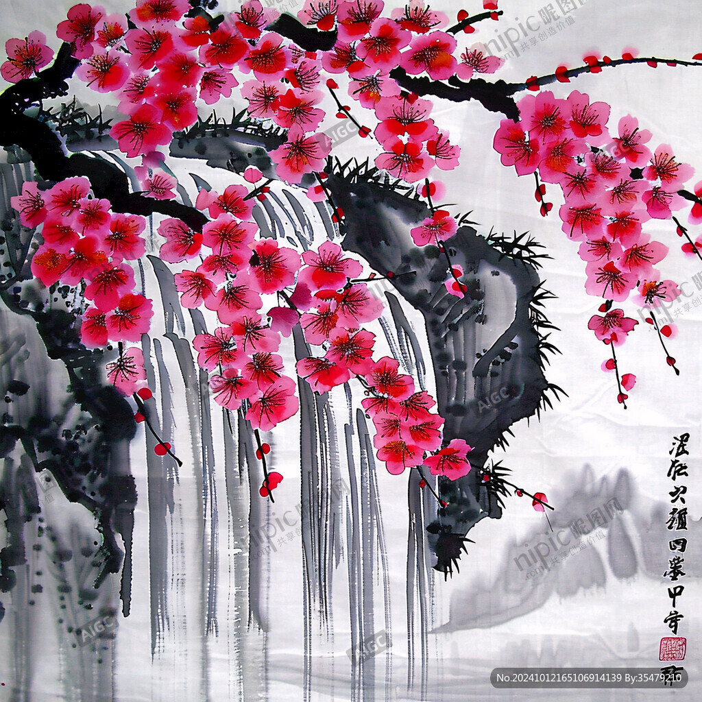 中堂唯美梅花画