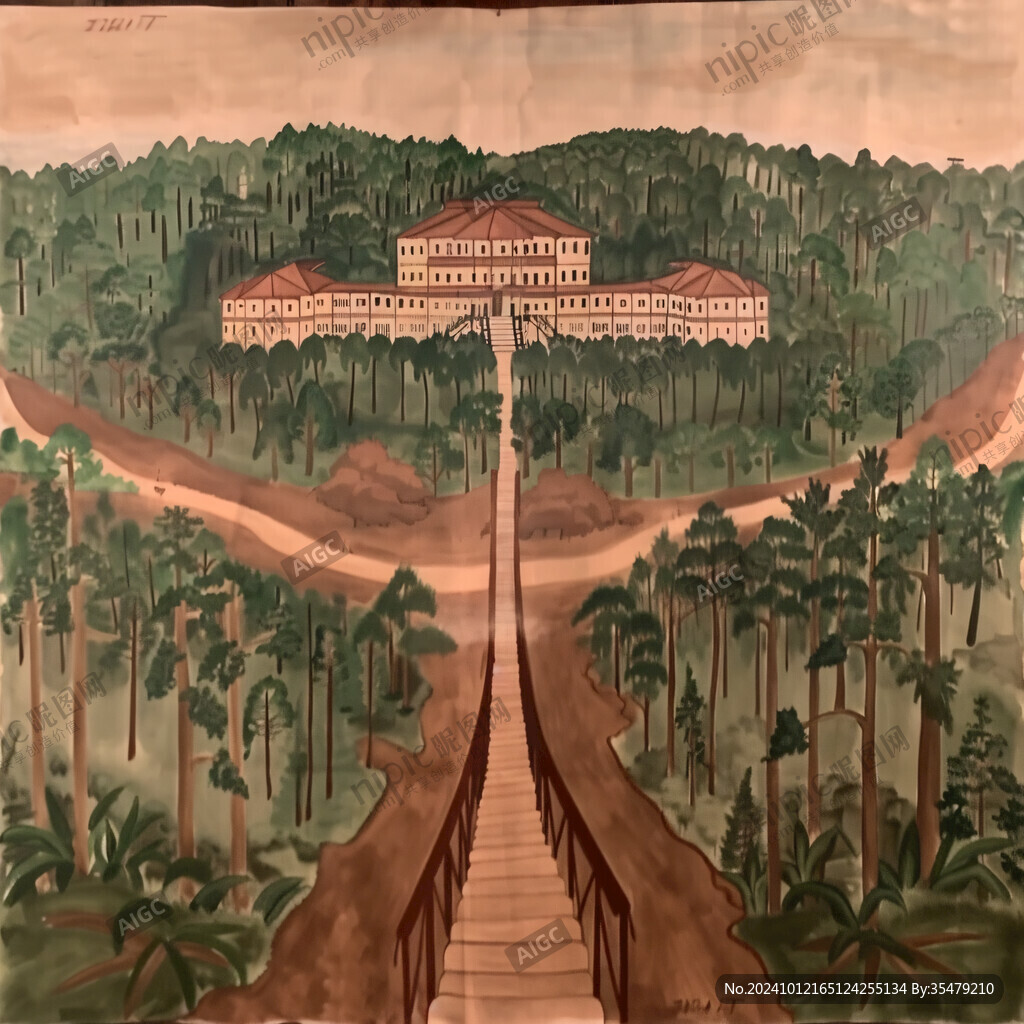 斯坦福大学插画水彩
