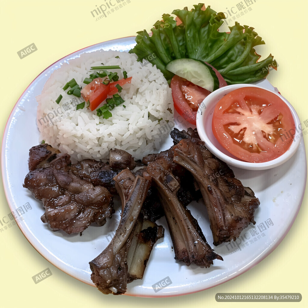 香煎牛仔骨配米饭