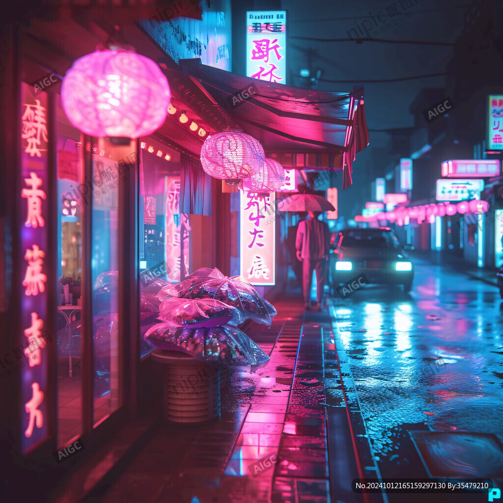 场景赛博插画