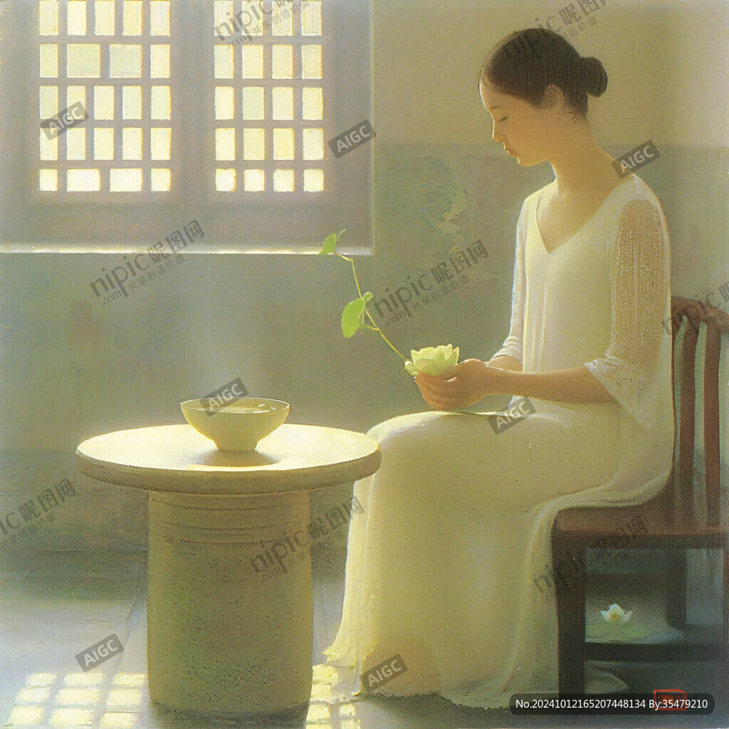 喝茶端茶女子