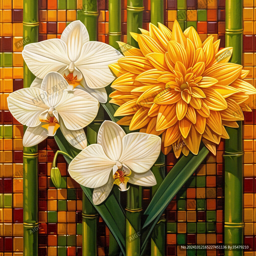 水仙花壁画