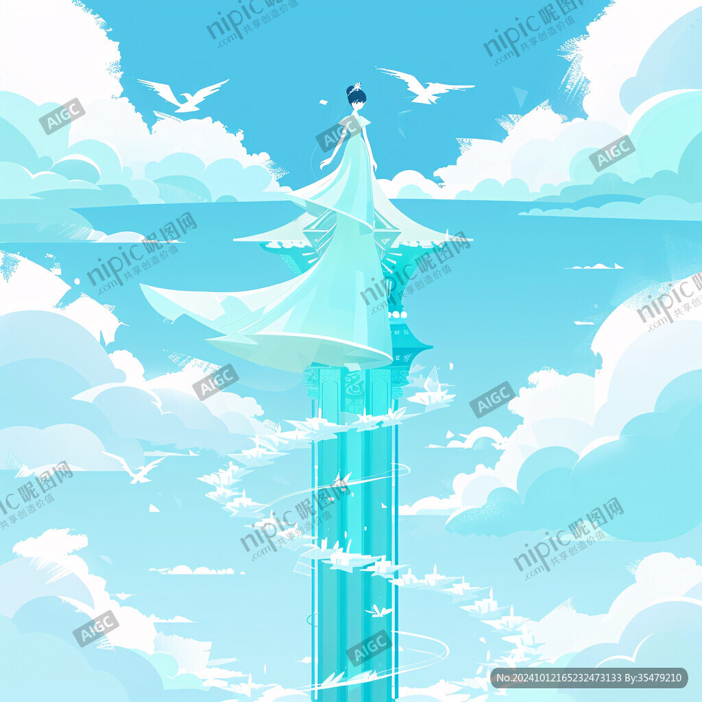 聆风塔插画