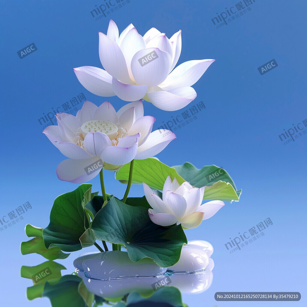 写实画莲花睡莲