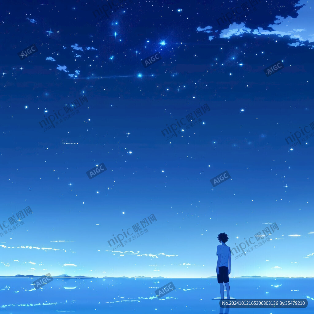 星辰大海男孩背影