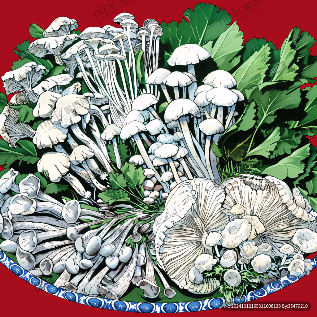 菌类山货插画