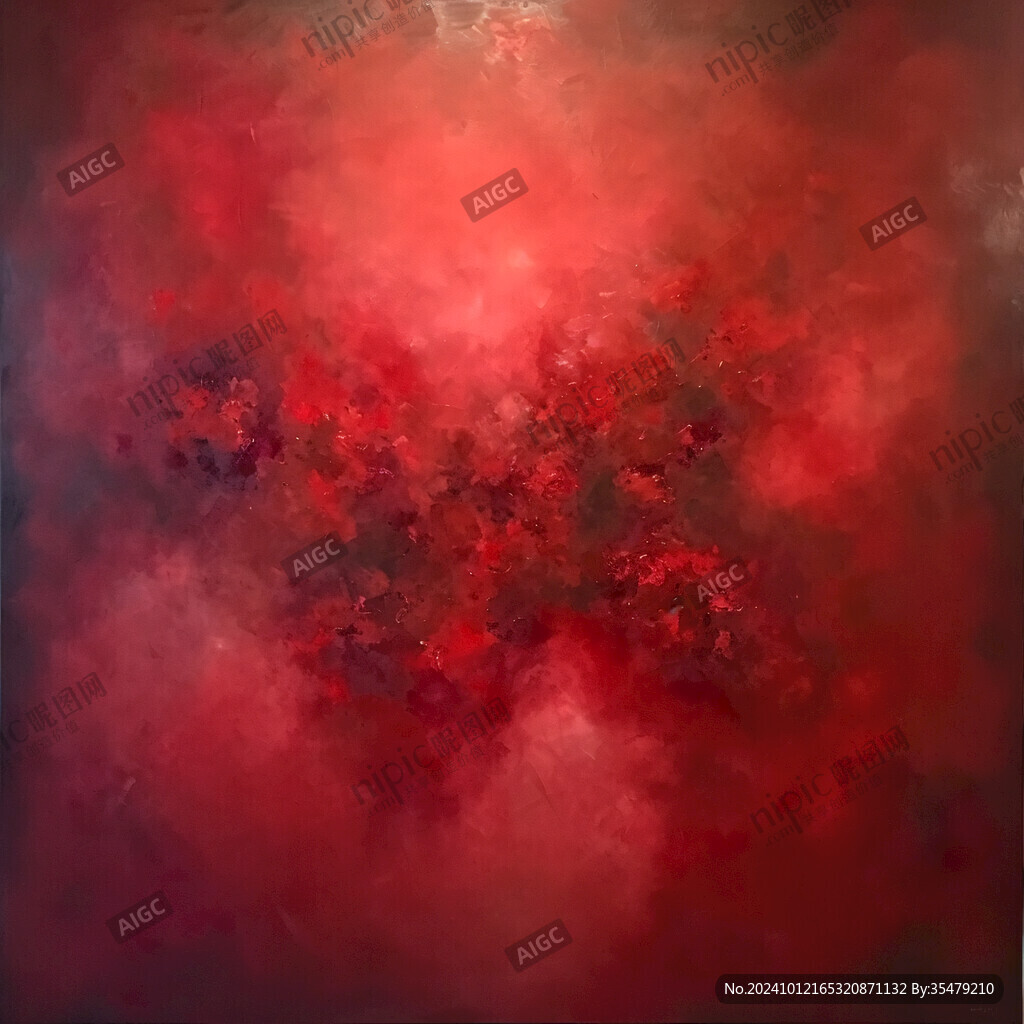 红色梦幻星空抽象画