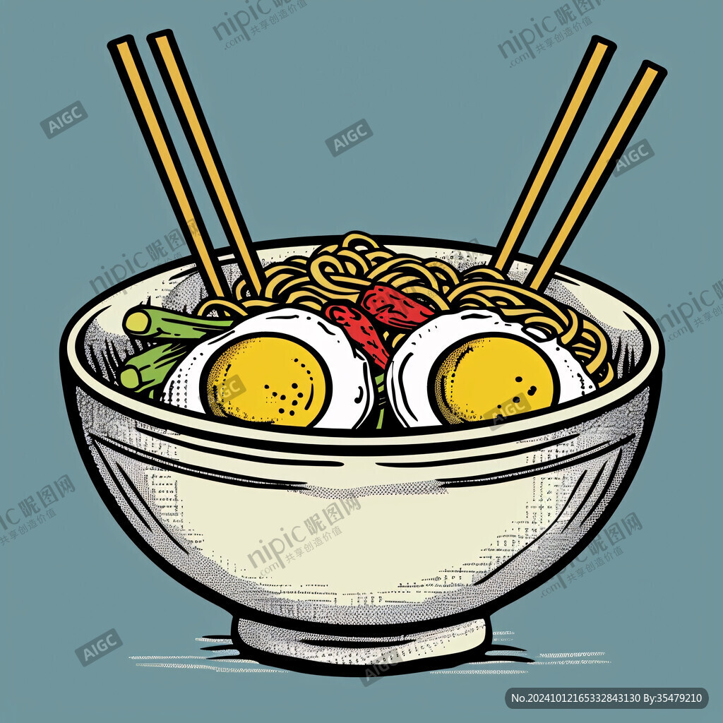 鸡蛋面插画