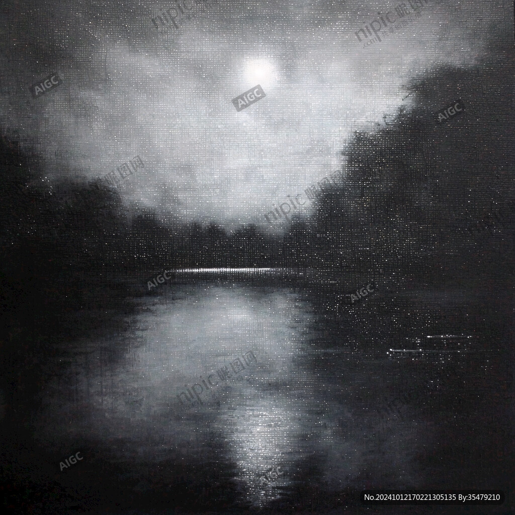 夜景油画