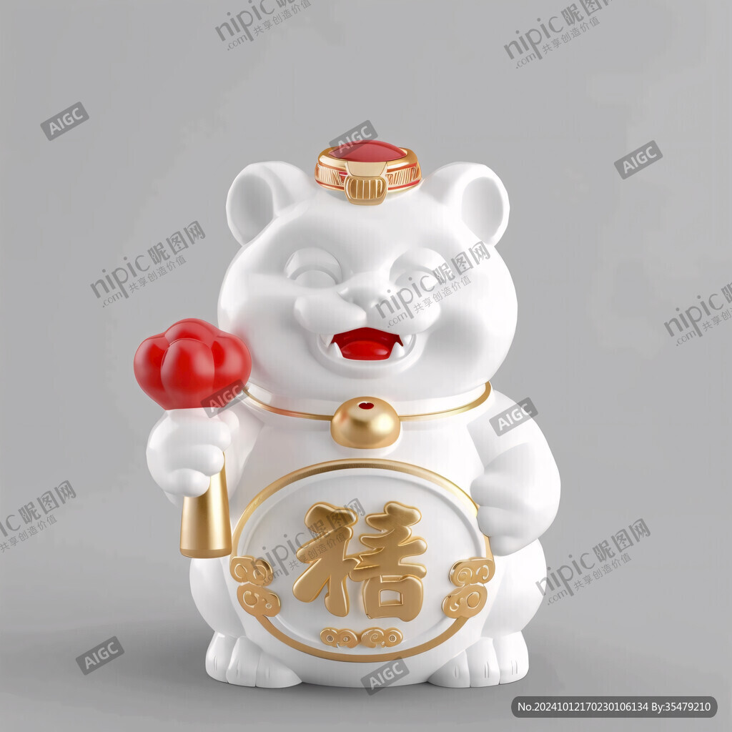 可爱小老鼠举着金元宝