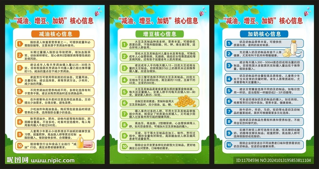 减油增豆加奶核心信息海报