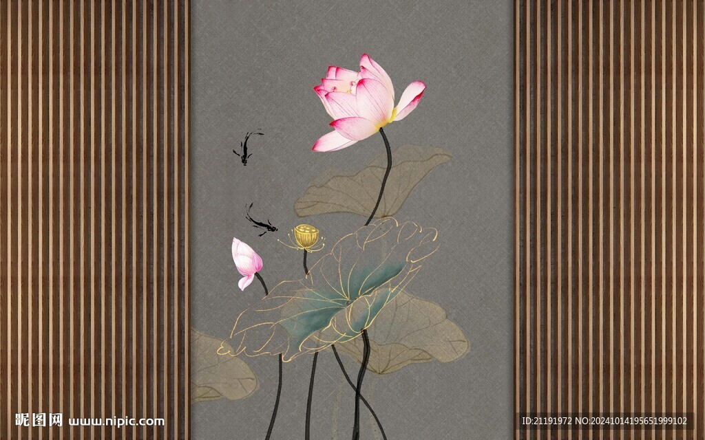 荷花背景墙