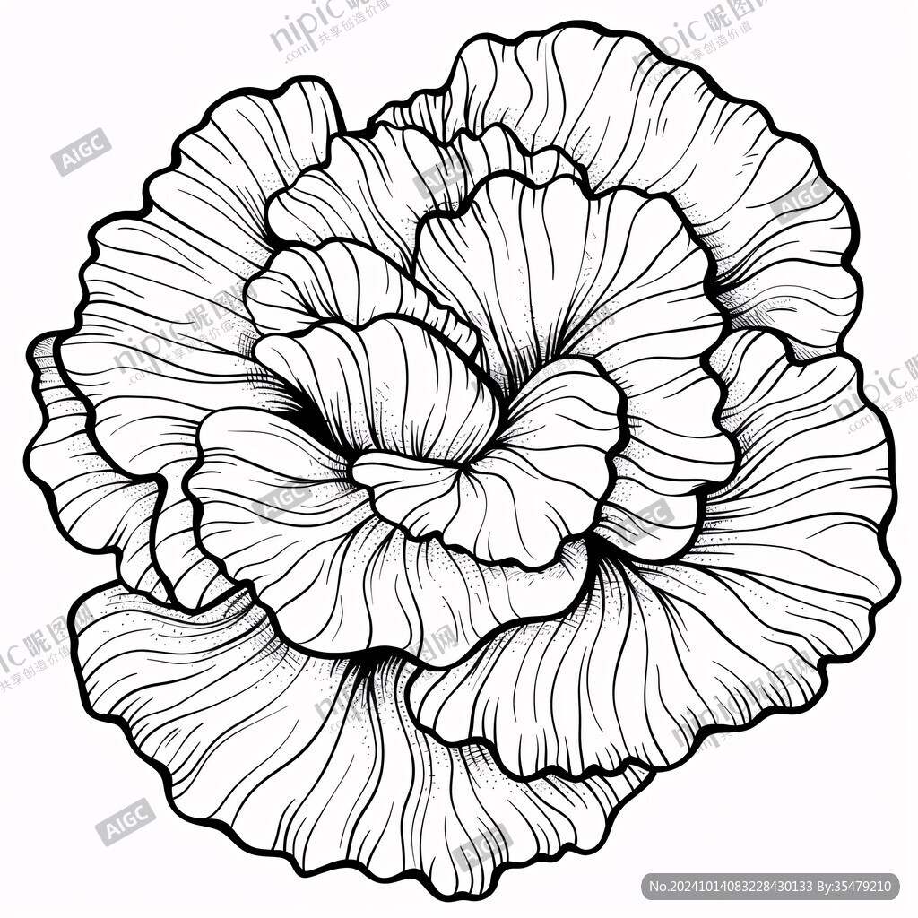 灵芝线描素材