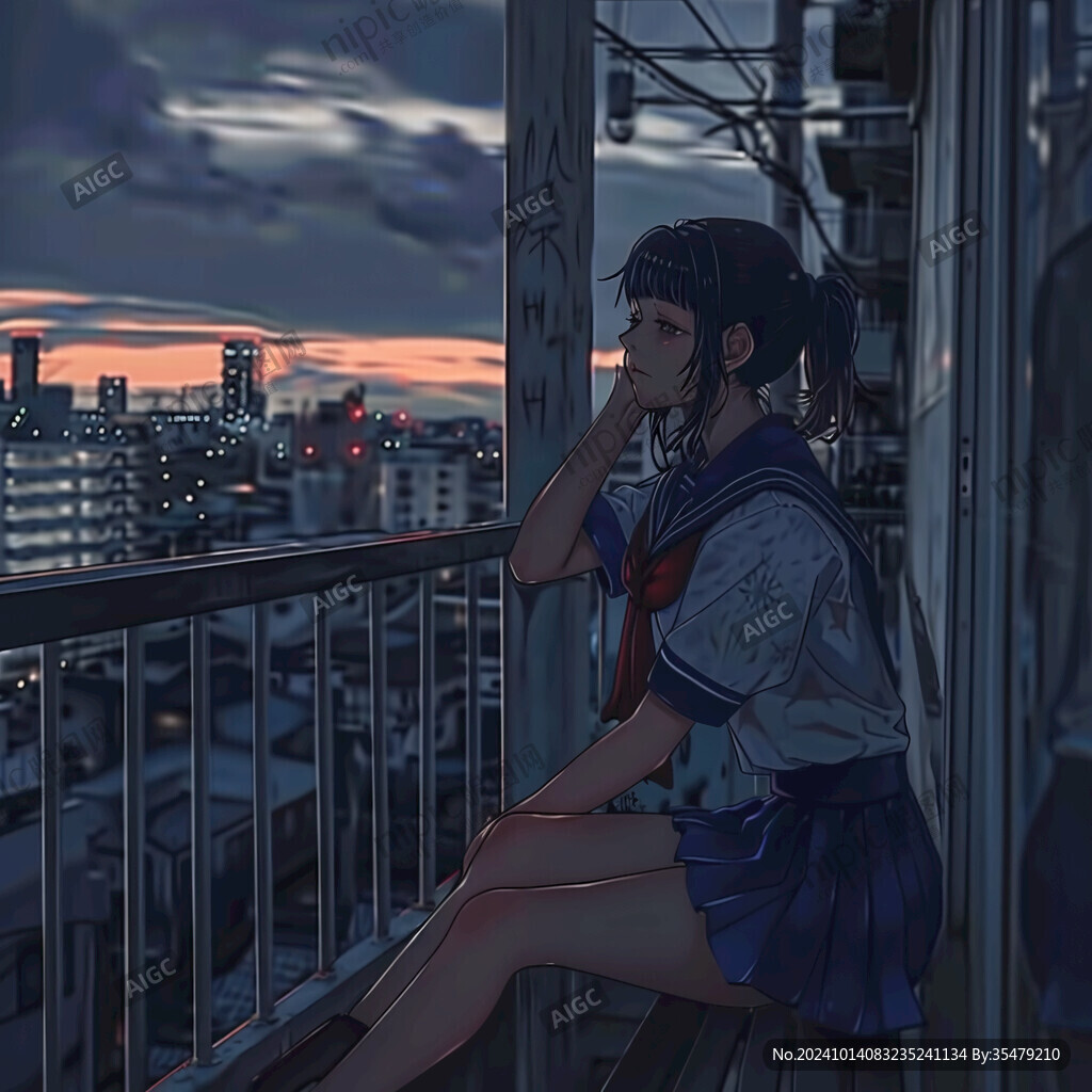 日本动漫风格晚霞