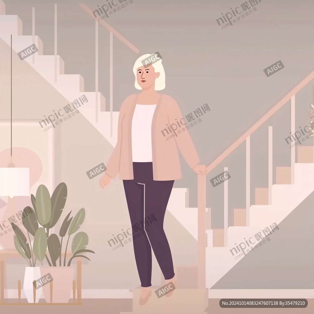 中年妇女插画