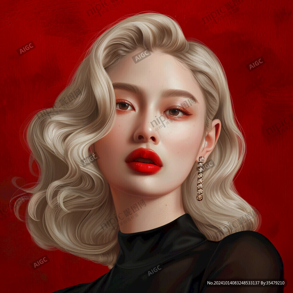 时尚美妆节日插画女孩