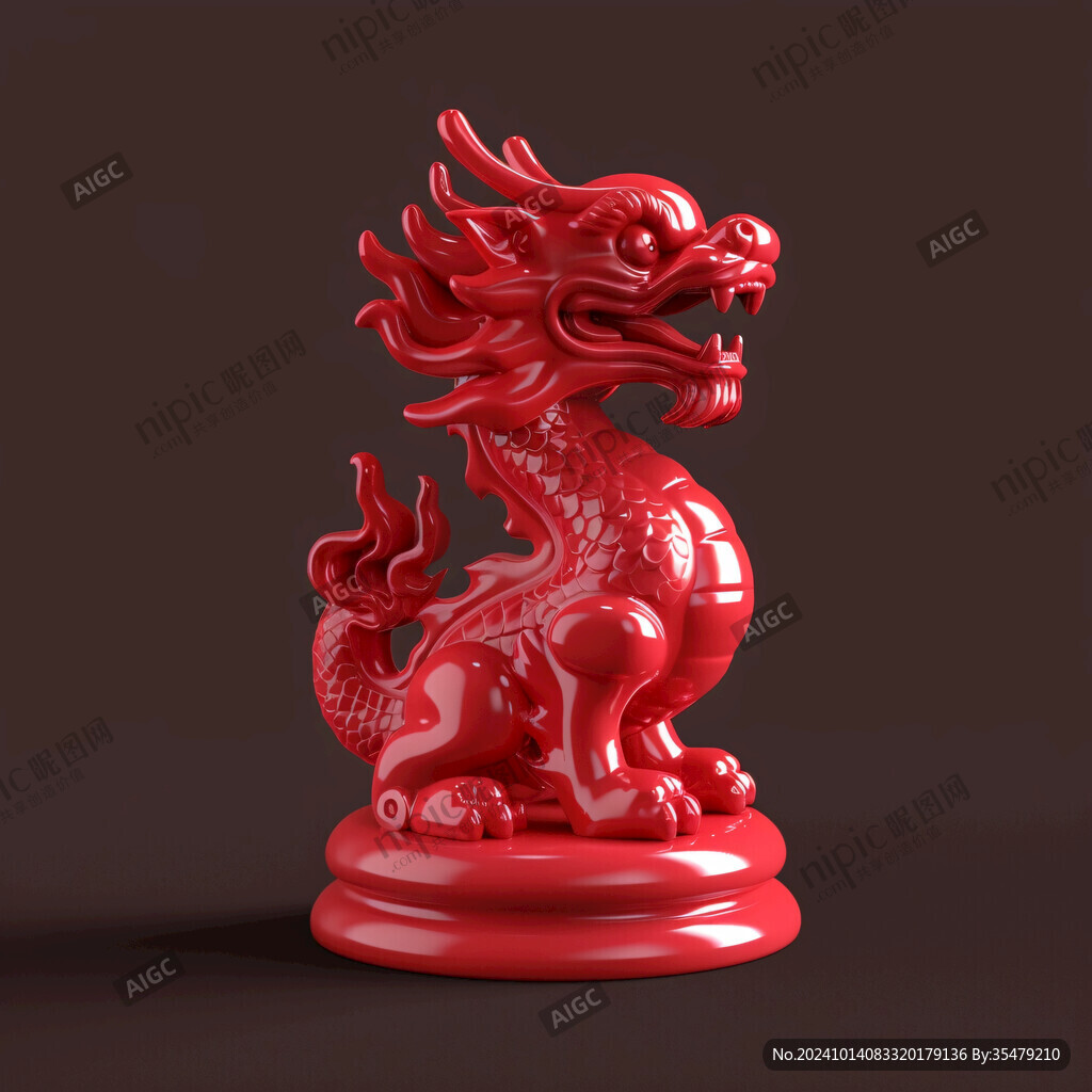 红色雕塑龙