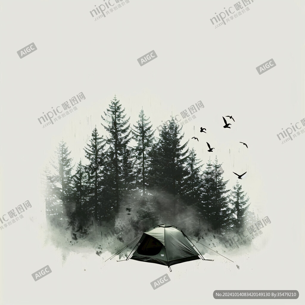 东北雪松插画