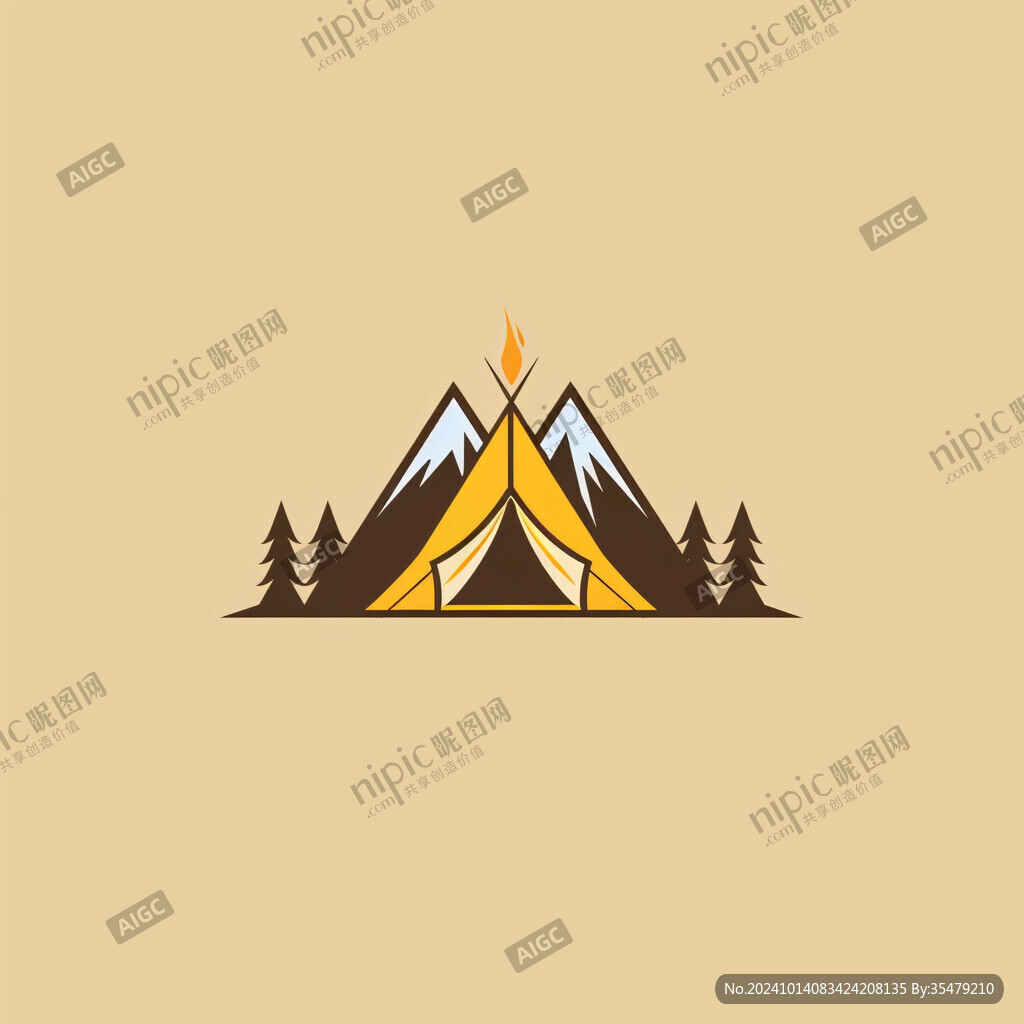 山地野营logo标志